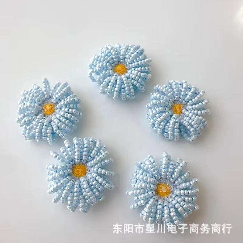 Shoe Charms 3D Beaded Daisy Puff Flower DIY Clips for Clogs Sandals Summer Beach Vacation Lightweight Durable Non Slip 1 Piece
