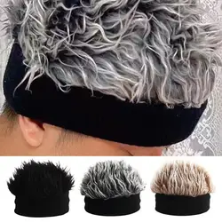 Fun Short Hair Caps Men Women Hip Hop Beanie Wig Hat Breathable Soft Baseball Caps for Outdoor Sports Party Hats