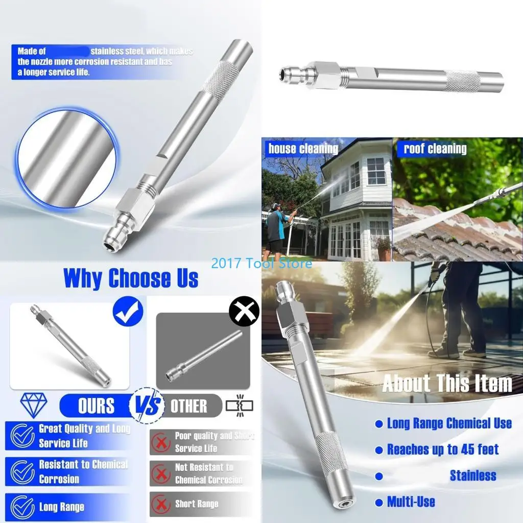 

K92A High Pressure Long Nozzle Pressure Washer Part Stainless Steel Texture