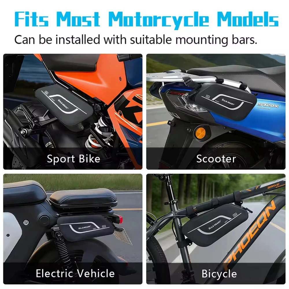 Waterproof Motorcycle Side Tool Bag 2L + 2L Motorbike Side Saddle Bag Universal For BMW Yamaha Honda Moto Travel Accessories