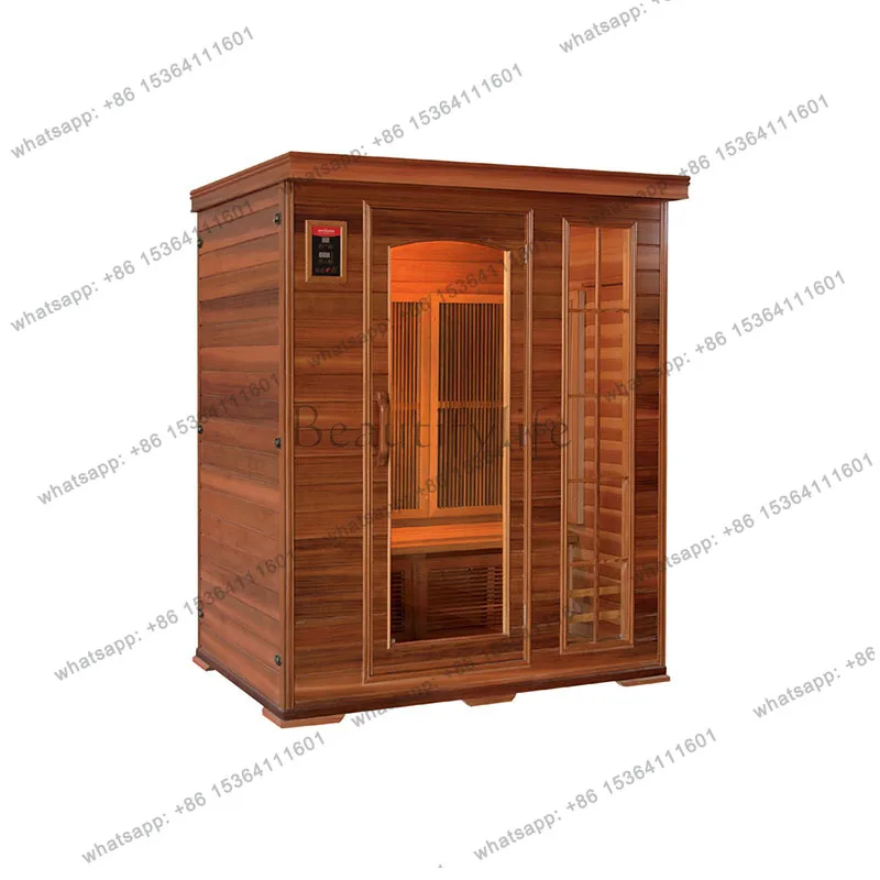 Mobile family steam room steam red fire carbon board cross-border sauna room three people red cedar