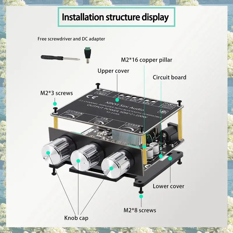 New-2X XY-E100L 2.1 Channel For Bluetooth Audio Amplifier Module 50Wx2+100W High Low Tone Subwoofer Amplifier Board Speaker