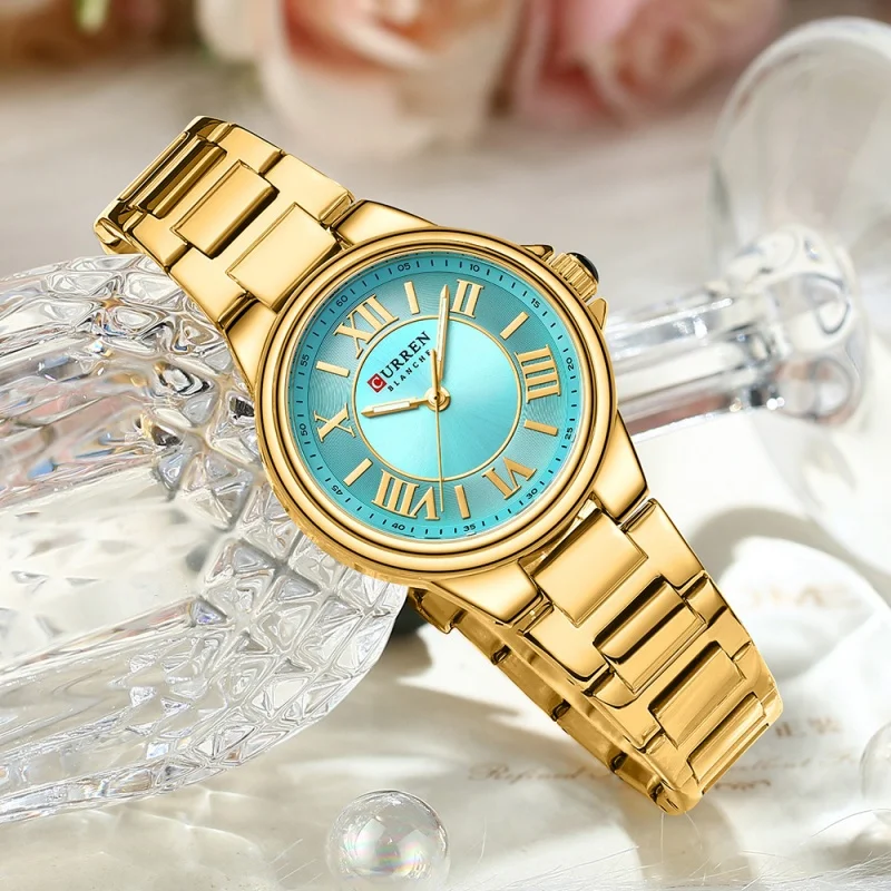 Istro REN-Montre à Quartz de Marque Élégante pour Femme, en Acier Inoxydable localité, Étanche, Décontractée, Romaine, de Luxe, pour Dame, 9091