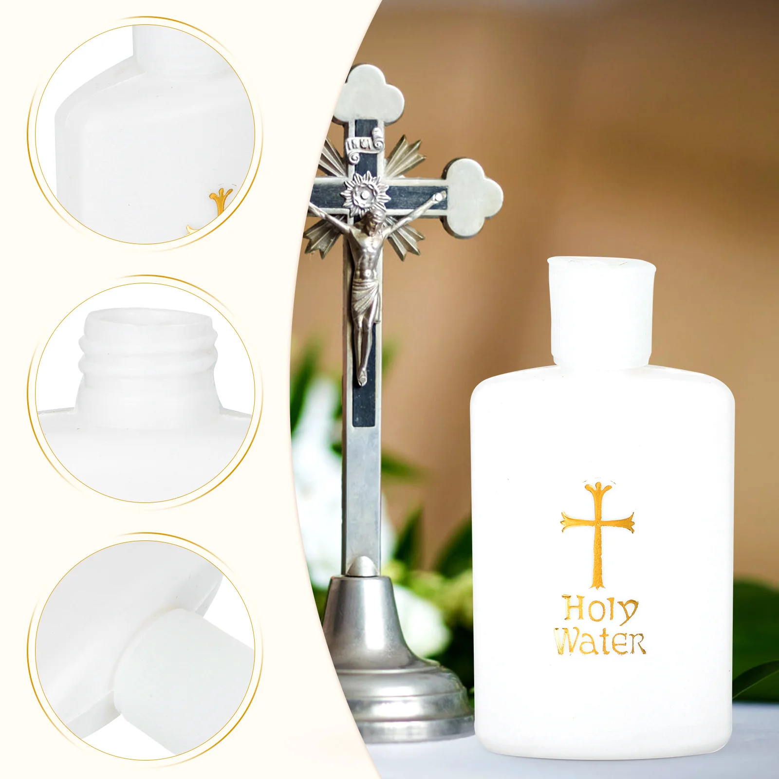 

4 Pcs Holy Water Bottle Lark Communion First Decorations Catholic Small Jars Decorate