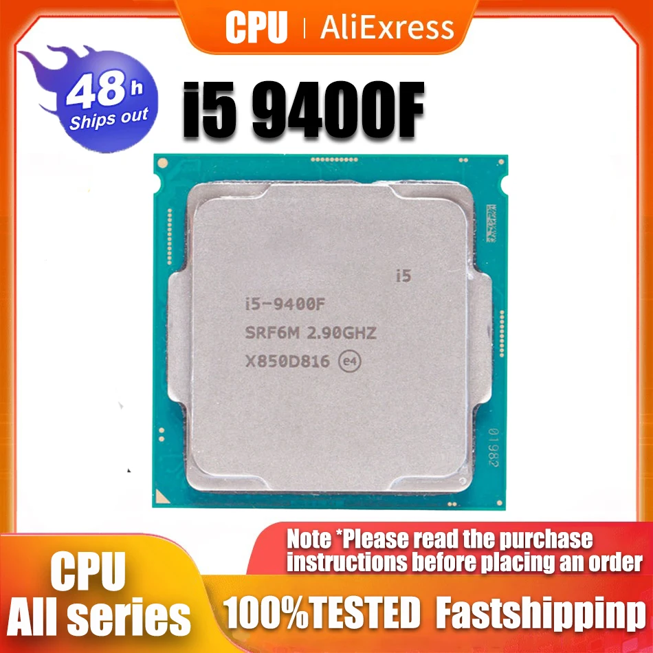 

Used Core i5 9400F 2.9GHz 9M Cache Six-Core 65W CPU Processor SRF6M/SRG0Z LGA 1151