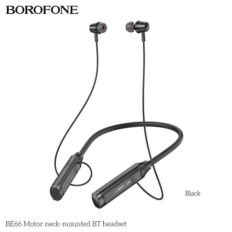 

BOROFONE BE66 Neck-mounted Bluetooth Headset NeckBand Wireless Sports Earphones Support TF Card Playback with Microphone Call