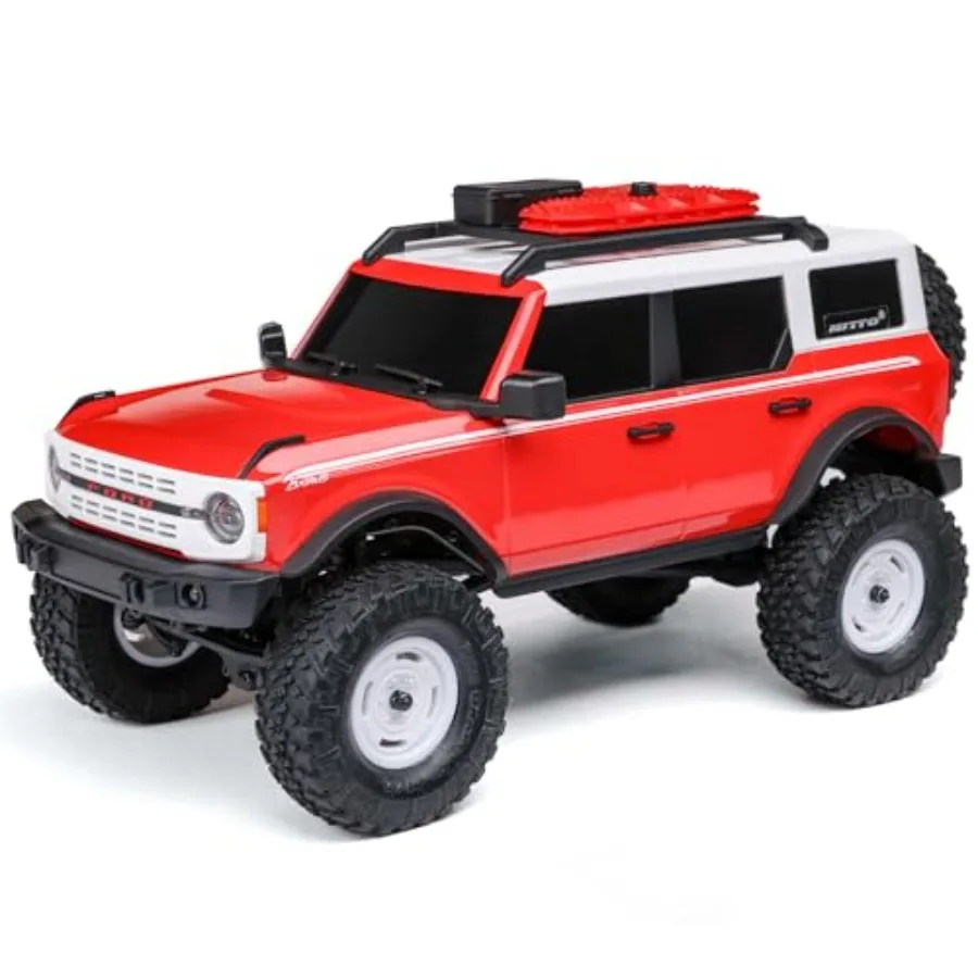 1/24 SCX24  Bronco Heritage Edition 4X4 RTR Brushed Rock Crawler Red RC Truck with Battery and Charger Included