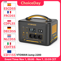 VTOMAN Jump 2200 Portable Power Station, 1548Wh LiFePO4 Battery, 2200W AC Output, Expandable to 3096Wh