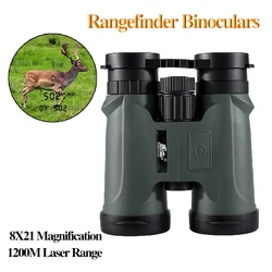 Prismáticos telémetro láser, telescopio Binocular de alta potencia 8X, HD, 8x42, rango óptico de 1200m para caza