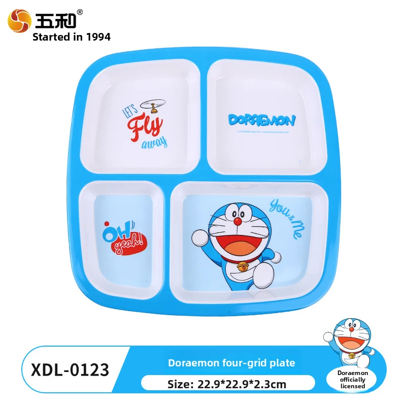 Doraemon Kids Tableware Set, 3-Piece Melamine Plates Bowls & Cup, BPA-Free, Unbreakable Feeding Set for Toddlers, Baby Gift