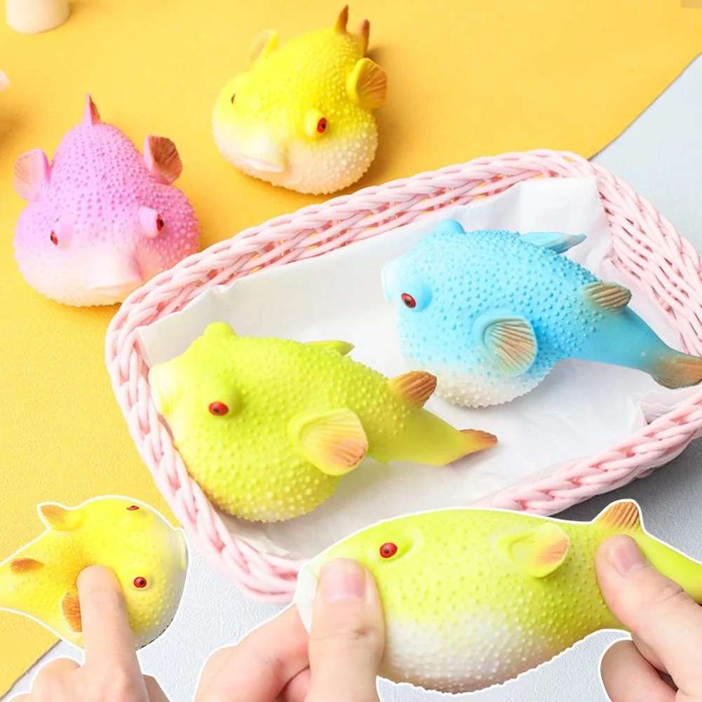 Juguetes antiestrés de elevación lenta para niños y niñas, alivio del Pufferfish, juguetes interactivos para apretar, regalos de navidad