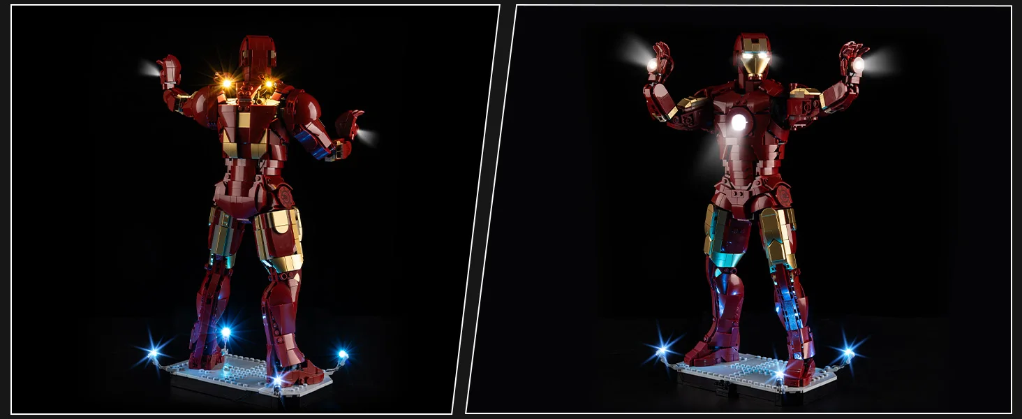 LED-Lichtset Passend für Lego Iron Man Mark 3 Sammler-Edition 76344 Bausteine – Detail 7
