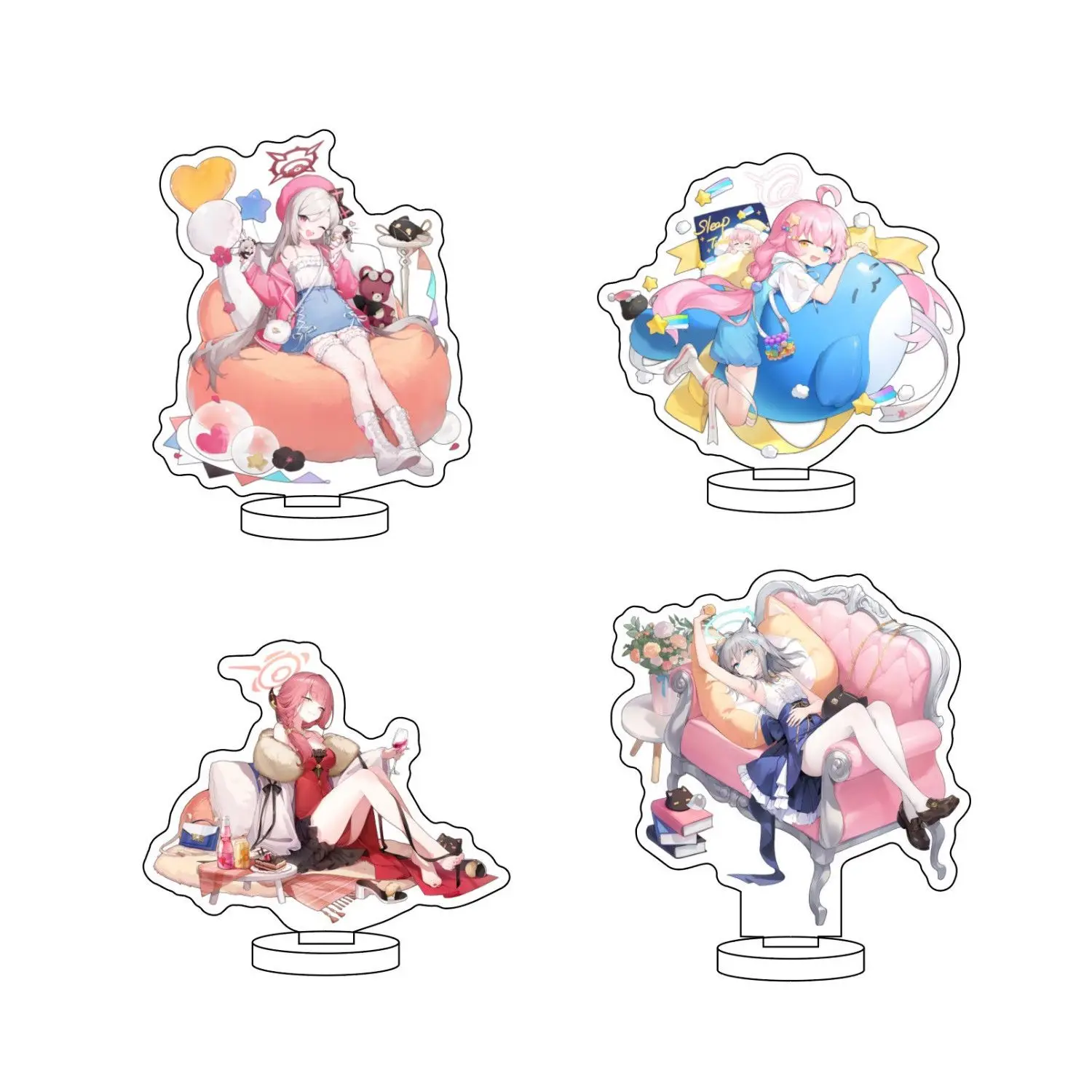 أنيمي الأزرق الأرشيف تاكاناشي هوشينو Sunaōkami Shiroko Mutsuki الاكريليك حامل نموذج زخارف مكتب الدائمة علامة فين هدية