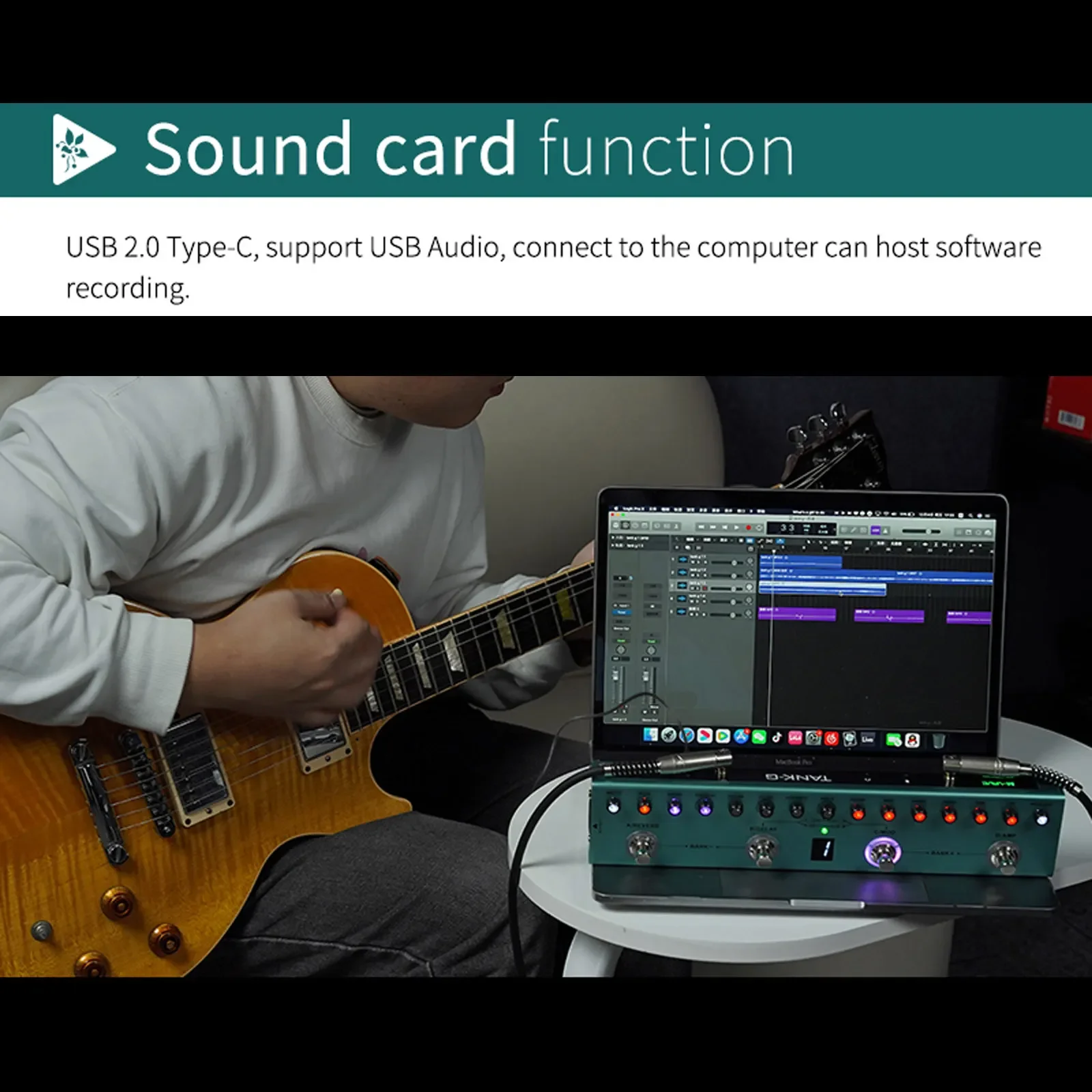2025 무선 베이스 이펙트 M-Vave Tank-B 블루투스/앱 편집, 휴대폰 녹음, 8개 IR 슬롯 충전식 페달보드