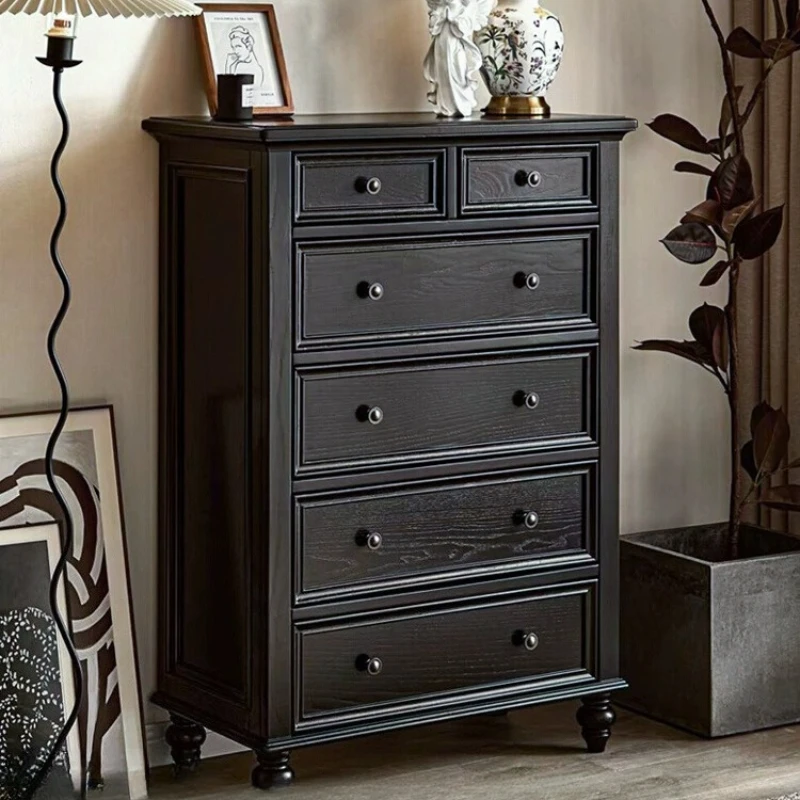 

Solid wood, six-chest cabinet, entrance, master bedroom side cabinet, retro combination