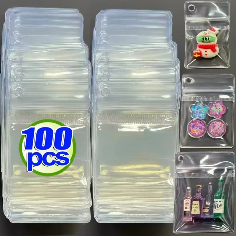 Multi Size Clear Side Hole Jewelry Storage Bags Self Seal Bags Reusable for Bracelets Necklaces Rings Packaging Jewelry Display