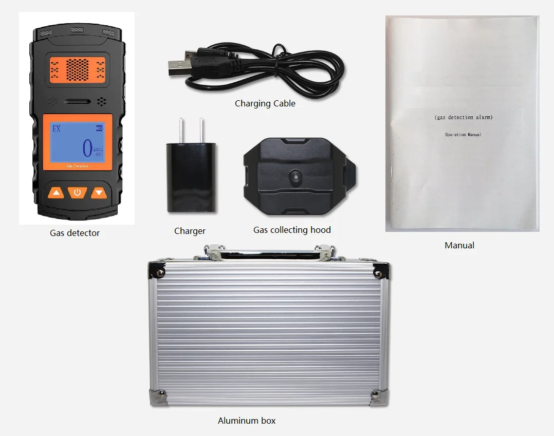 single gas detector CO,EX,H2S,O2,NO, S02, NH3, H2