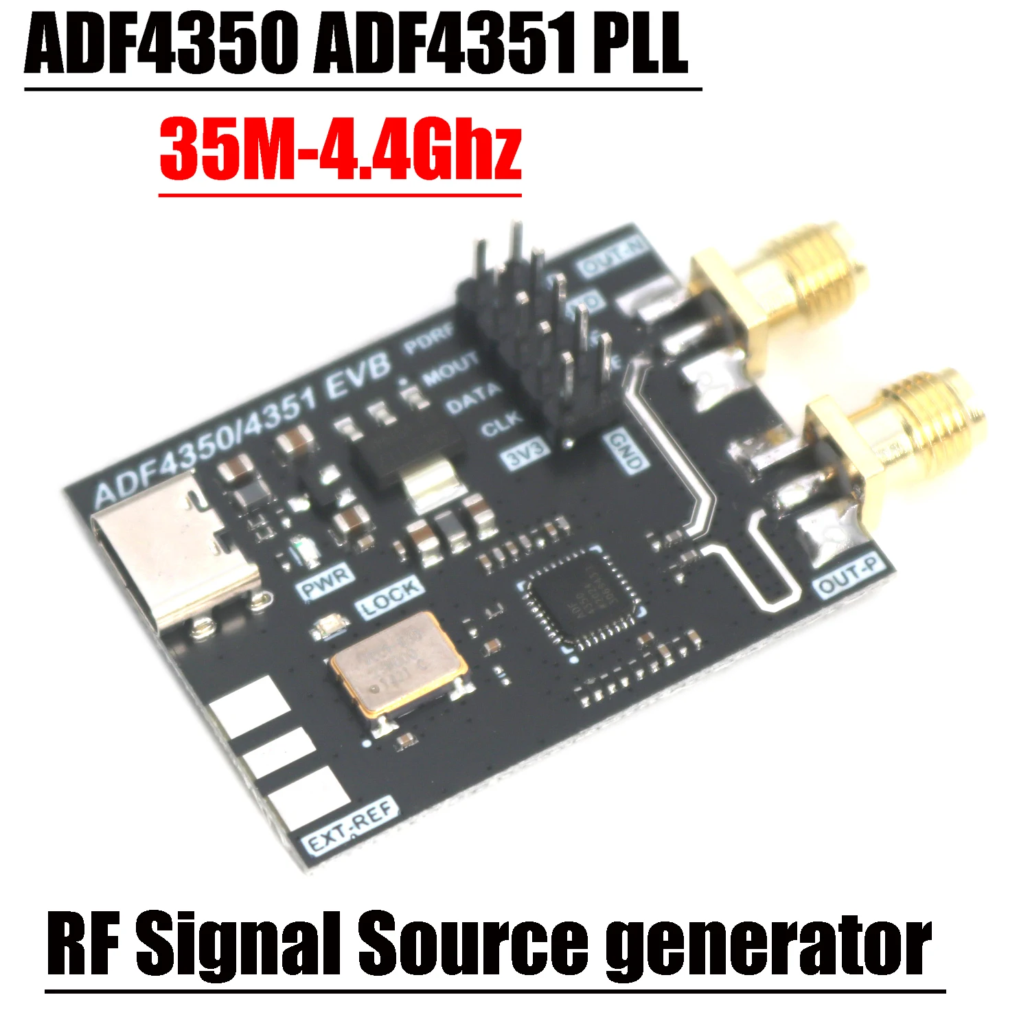 Pll 35m-4.4g adf4351 adf4350 gerador de fonte de sinal rf placa de desenvolvimento usb onda senoidal vco para amplificador de rádio amador