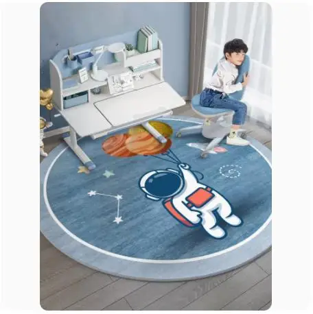 

Round Cartoon Non-Slip Floor Mat for Kids, Cute Space, Living Room, Bedroom, Computer, Cchair, Home Decoration