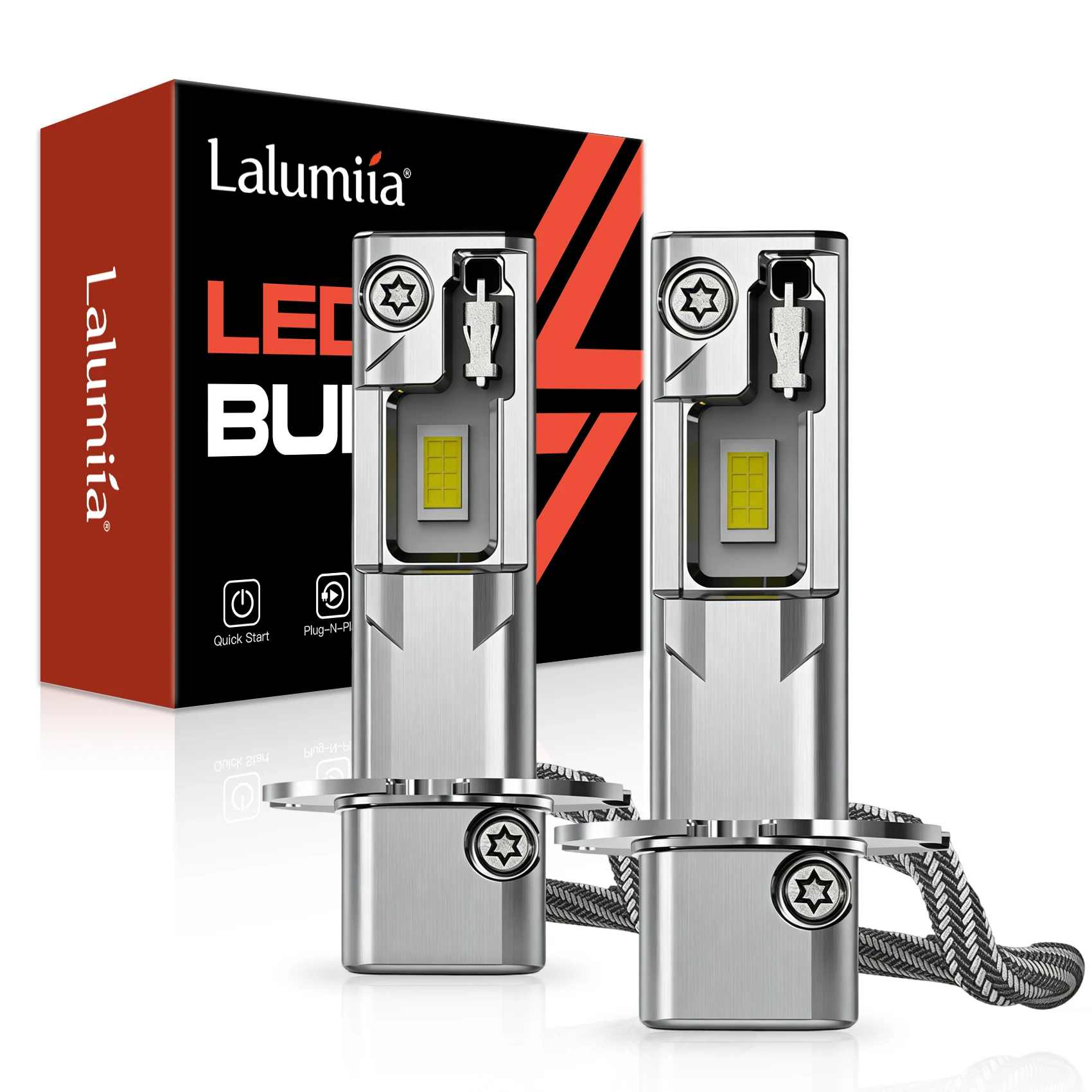 H7 LED Autolampen 16000Lm 60W, 6500K Koel Wit, Plug & Play Koplampen 1:1 Formaat, 12V Halogeen Vervangingsset, IP68 Waterdicht (2-pack)