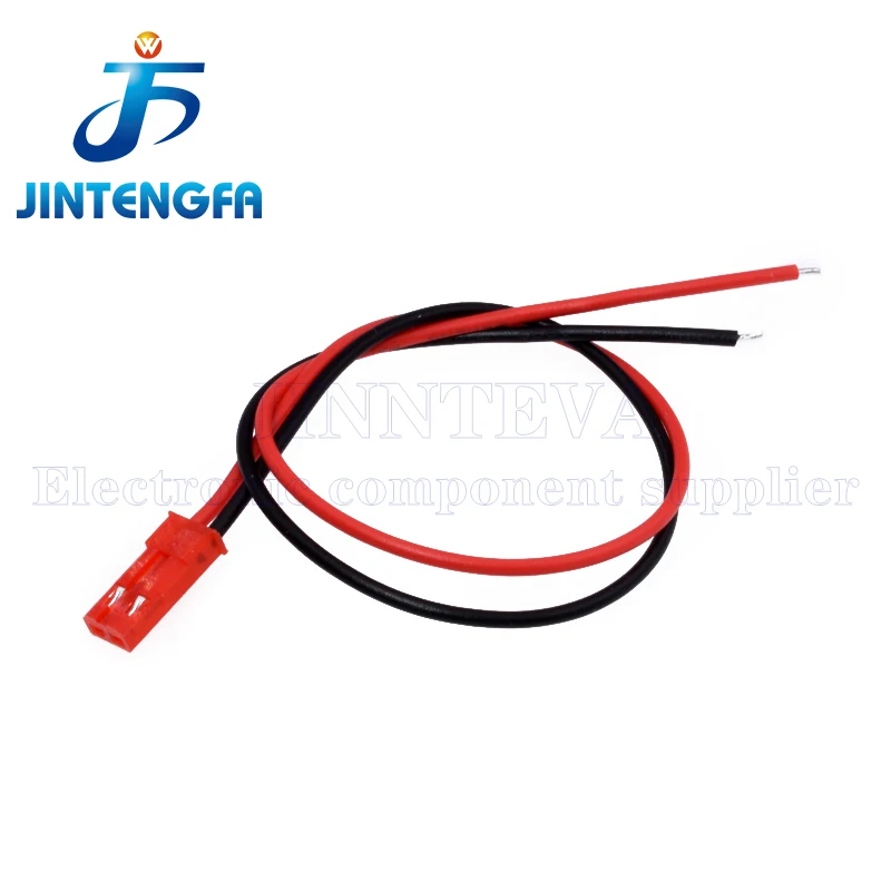 JST 2P 2Pin Connector Plug Cable, macho e fêmea para bateria RC, 100mm, 200mm, 10cm, 20cm, 10 pares