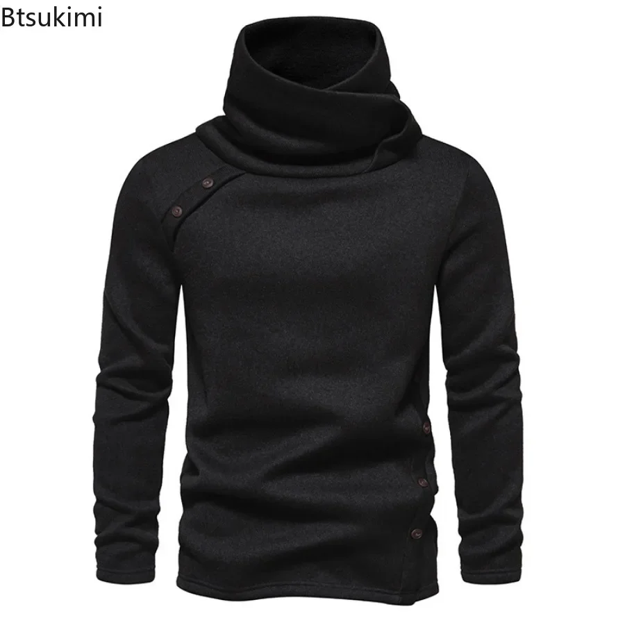 New 2026 Men\'s Thick Warm Sweaters Vintage Trend Knit Pullovers Man Turtleneck Sweater Soft Casual Knitwear Sweater for Men Tops