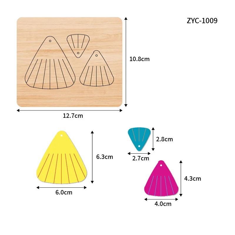 ZYC-1009 eardrop Wooden Cutting Knife Die, Used with the Machine