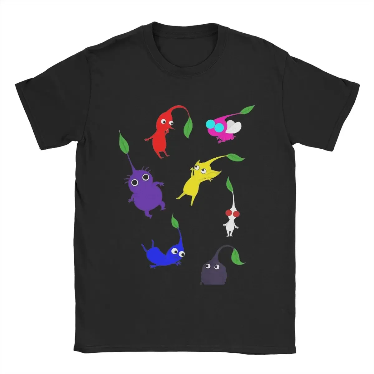 New fashion heavyweight vintage Novelty Pikmin T-Shirts Men Crewneck Pure Cotton T Shirts Short Sleeve Tees Gift Idea Clothes