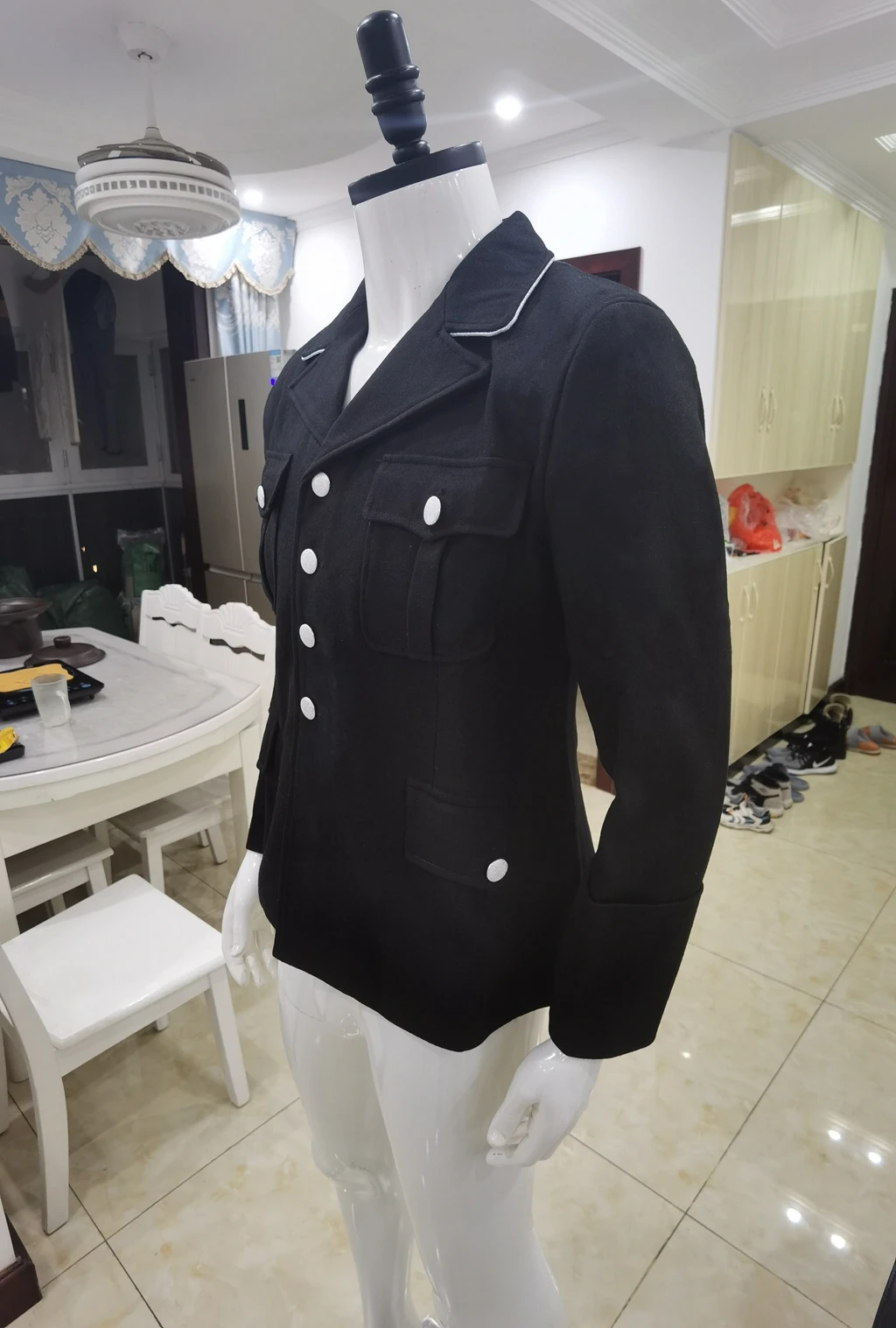 제2차 세계대전 WW2 독일 육군 M32 블랙 울 튜닉 재킷 유니폼 군사