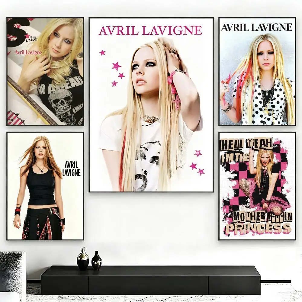 music Avril Lavigne Poster Poster Nordic HD Self-Adhesive Wall Sticker Home Café Bedroom Living Room Art Decor Gift