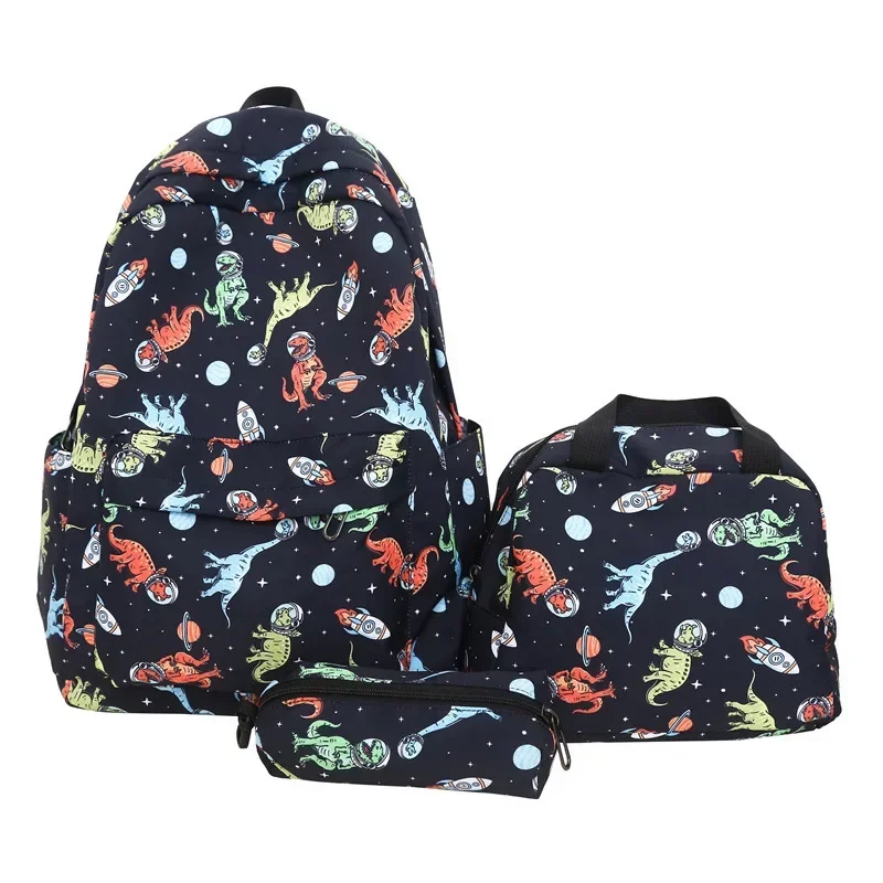 Conjunto versátil de mochila multi-peças, bolsa leve impressa, sacos pequenos para mãe e filhos, mochilas escolares para menina