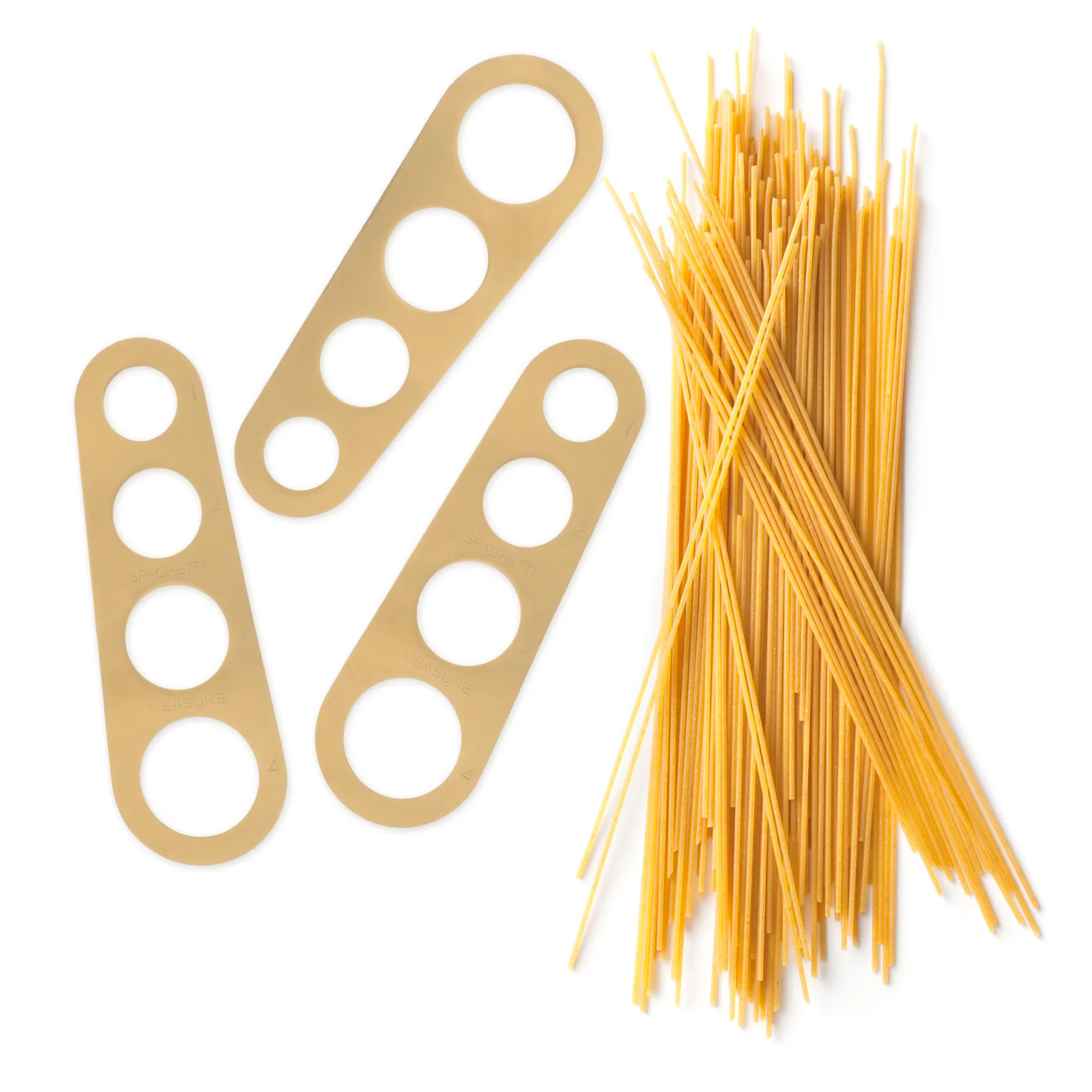 

3Pcs Pasta Ruler Stainless Steel Spaghetti Measuring Tool 4 Holes Portion Gadget Chef Cooking Aid