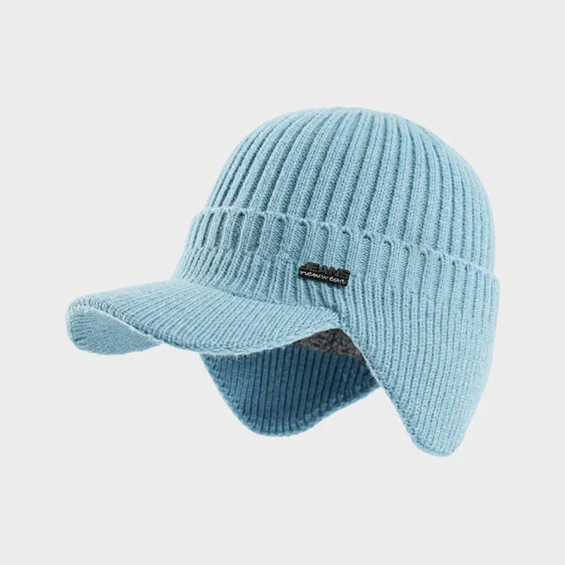 New Winter Women Men Hat Outdoor Ear Protection Warm Thick Bicycle Knitted Cap Scarf Windproof Visors Baseball Cap Male