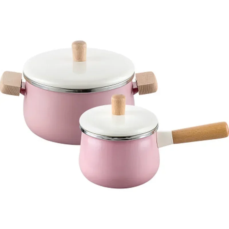 

Kitchen Pots Enamelled Soup Pot Boiler Milk Pan Non Sticky Frying Pan with Induction Dish and Gas Applicable Stove Instant Pot
