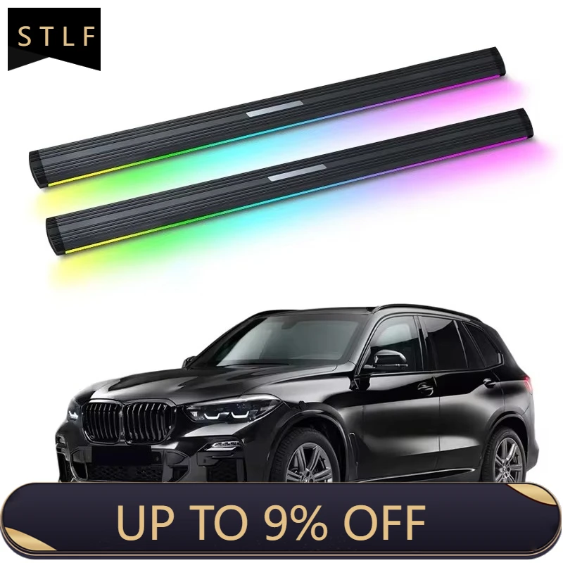 

Electric Running Boards Retractable Aluminum Alloy Neon LED Light Automatic Power Side Step for X5 2019+ with Carry Bag