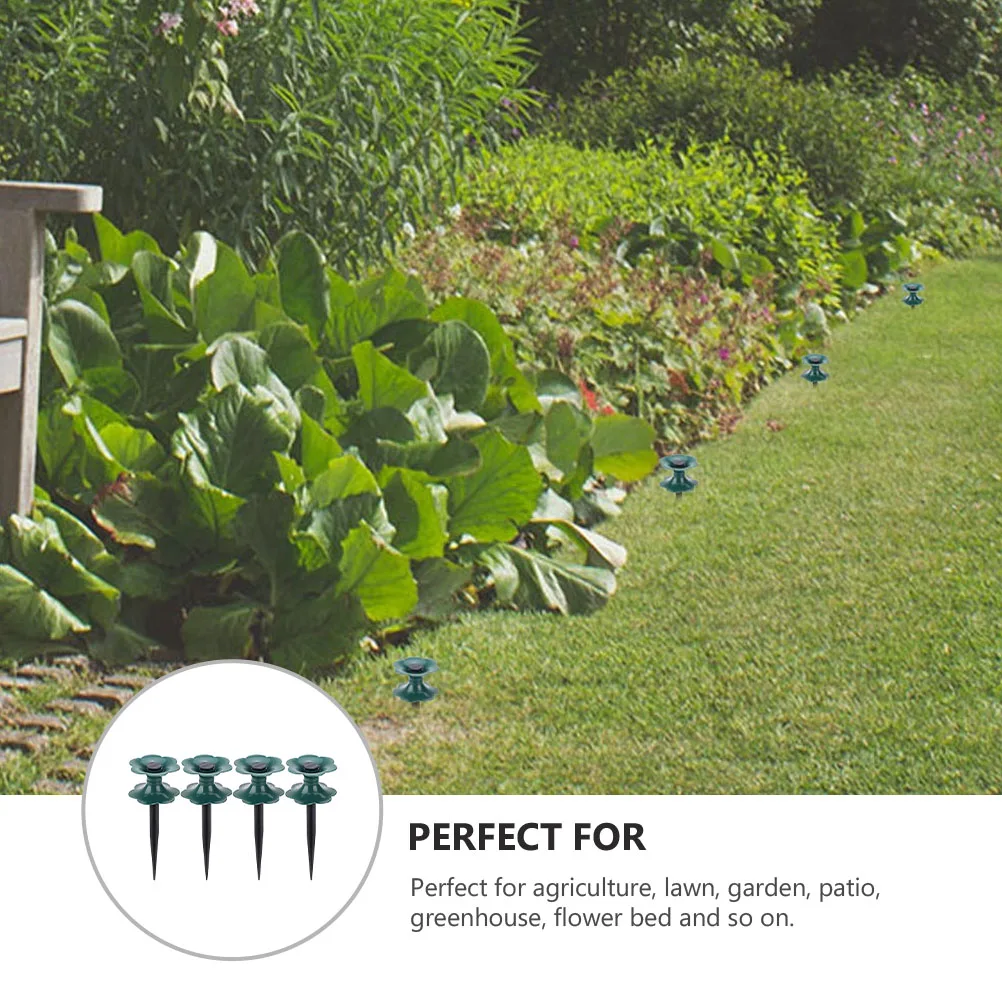 

4 Pcs Garden Hose Stakes Durable Heavy Duty Winding Pipe Wheels for PVC Guides Lawn Plant Protection with Roller Spikes