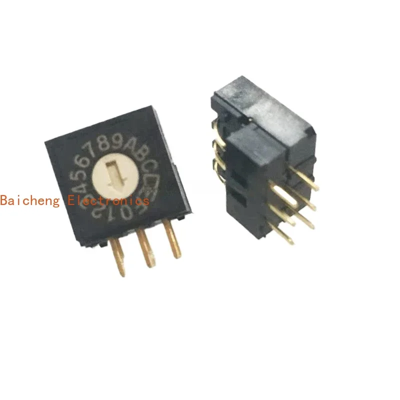10PCS RV3A-16R encoder switch 0-F 16 digit digital dip pin position 3:3 side adjustment