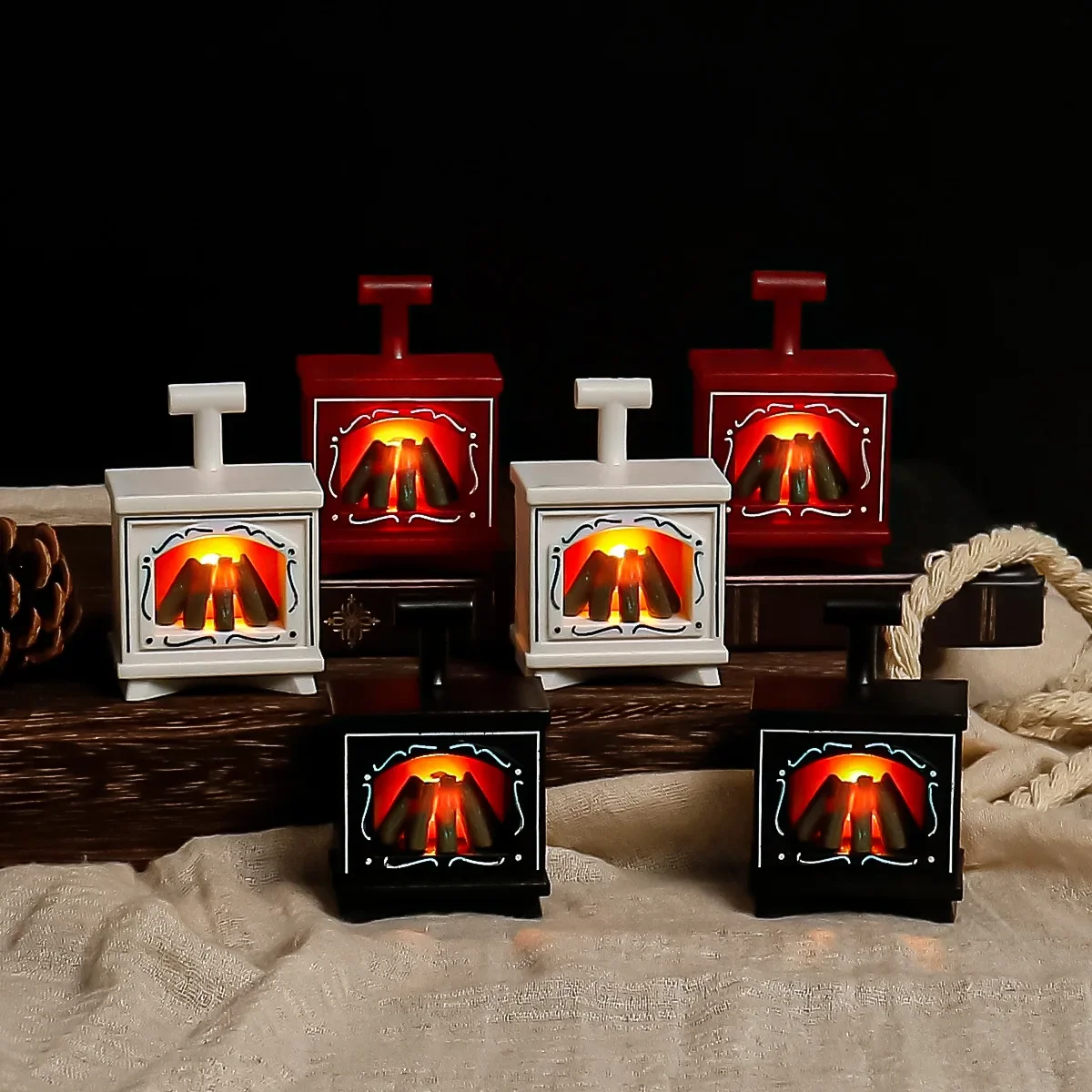 LED Mini Luminous Fireplace Electronic Candle Dollhouse Creative Ornaments Lights