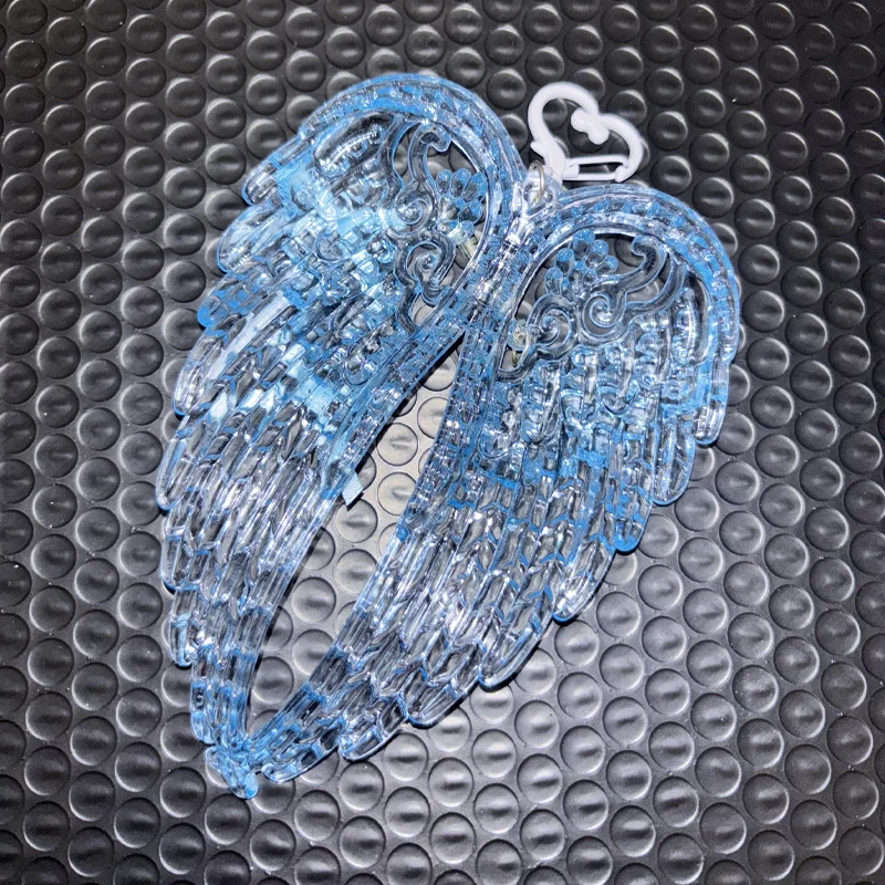 Bag Pendant Keychain Blue Angel Wings Y2K Girl Women Men Decorations Cosplay DIY Punk Skeleton Blood Type Vampire Diarles