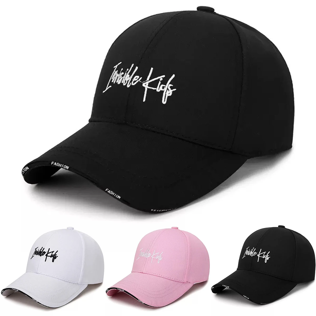 Unisex INVISIBLE KIDS Letter Embroidery Baseball Caps Spring Autumn Outdoor Adjustable Casual Hats Sunscreen Hat Sports Cap