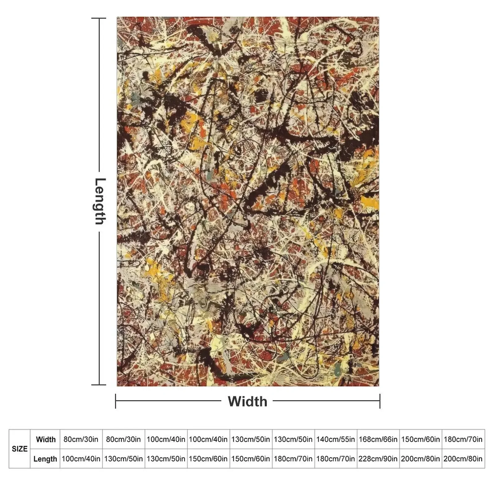 Jackson Pollock Painting, Jackson Pollock Artwork, Jackson Pollock Art Style Throw Blanket Picnic Tourist Blankets