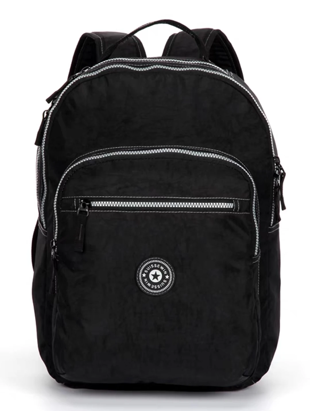 SUISSEWIN Fashion Washed Canvas Backpack Lightweight Waterproof Casual Travel Bag Outdoor Function Style with Multiple Compar...