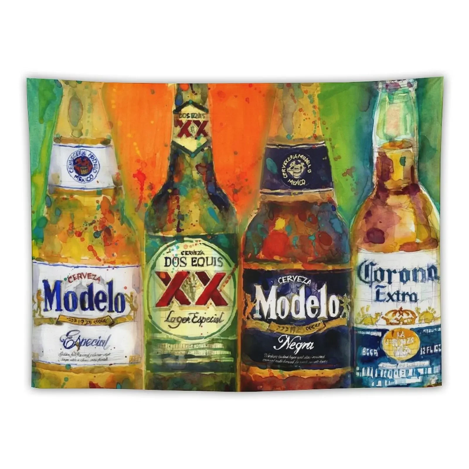 

Mexican Beers- Bright Colors - Bar Deco Tapestry Aesthetics For Room Wall Hangings Decoration Custom Nordic Home Decor Tapestry