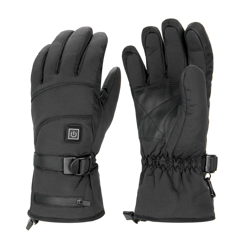 Motorcycle Heated Gloves Winter Warm With Battery Case Non-slip Heated Gloves Waterproof Heated Rechargeable Gloves Touch Screen