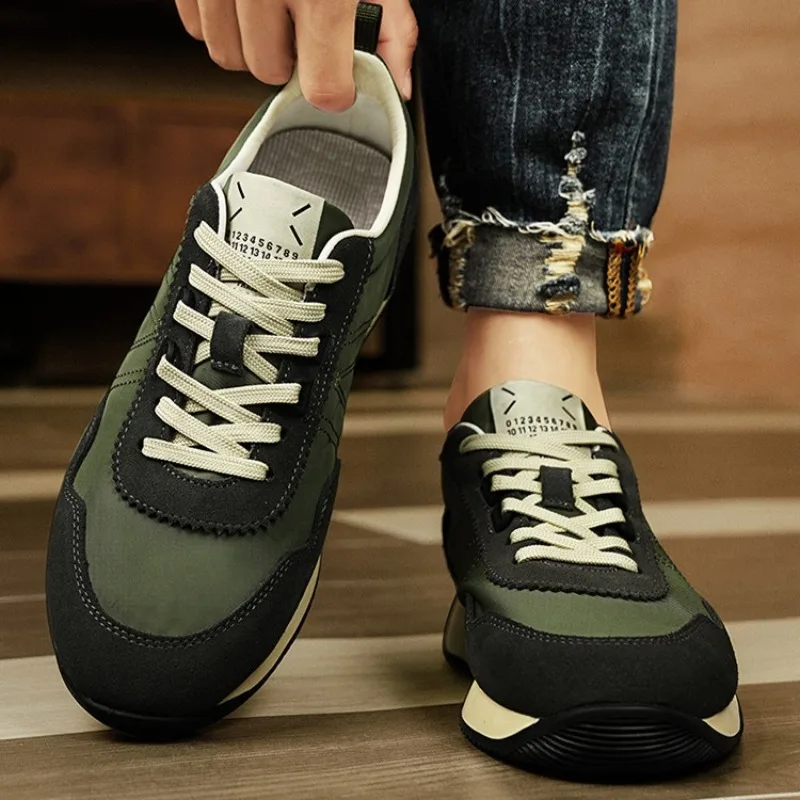 British Men's Spring/Autumn Chunky Sneakers High-Quality Breathable Canvas Casual Shoes Designer Comfy for Outdoor Walking Shoes view 5