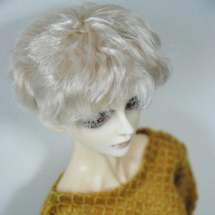 D04-P123 kinderen handgemaakte speelgoed 1/3 1/4 1/6 SSDF pop BJD/SD pop Bruin zwart licht gekruld pluizige zachte pruik 1 stks