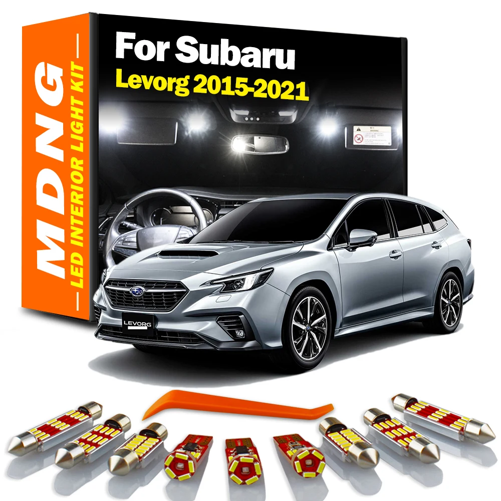 MDNG 8Pcs Canbus For Subaru Levorg 2015 2016 2017 2018 2019 2020 2021 LED Interior Map Dome Light Kit Car Trunk Bulb Accessories