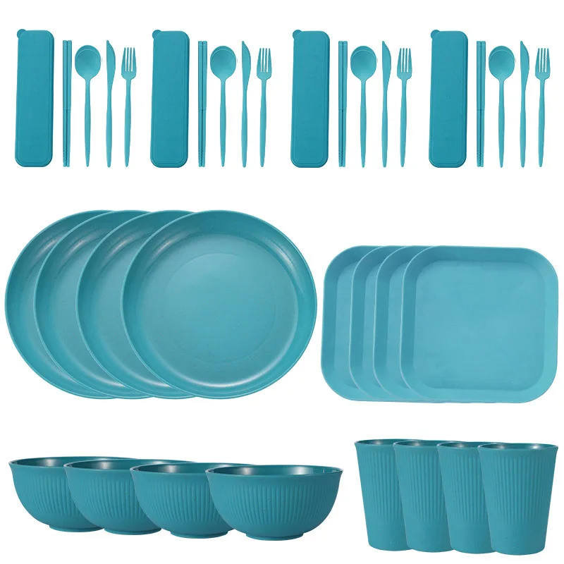 36-Piece Wheat Straw Dinnerware Set 12