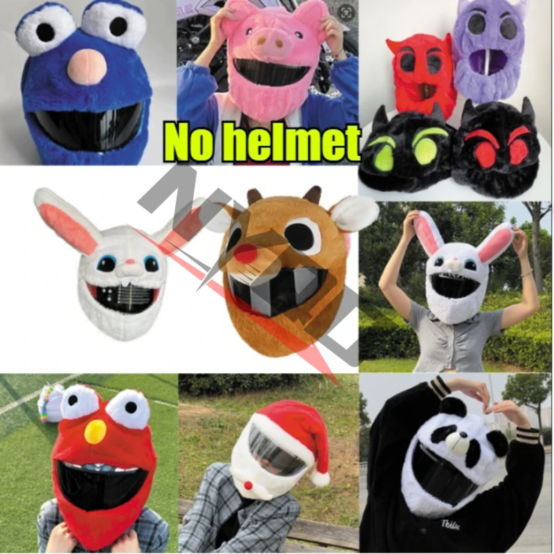 

Motorcycle Helmet Protective Cover Decoration Large Eye White Rabbit Cartoon Personalized Face Mask Unisex Polyester Cycling...