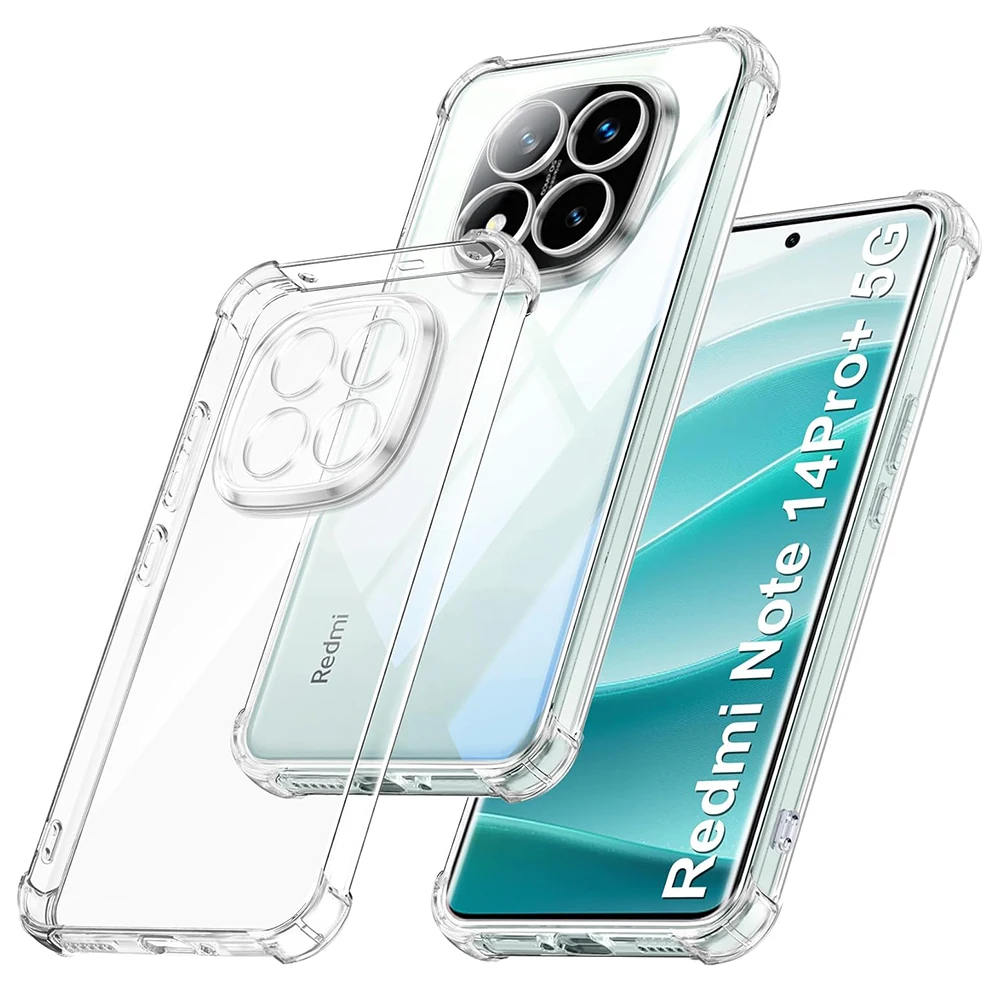 Airbag stoßfeste Silikon Soft Case für Xiaomi Redmi Note 14 14S Pro Plus Pro+ 4G 5G klare ultradünne Abdeckung transparente Hülle – Detail 1